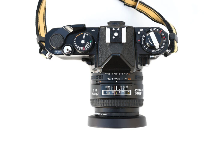 A photo of the Nikon FE2 viewed from above