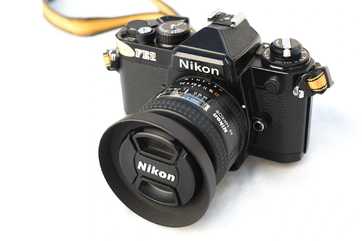 A photo of the Nikon FE2 35mm SLR film camera